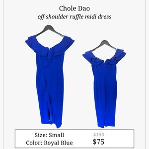 Chole Dao off shoulder ruffle midi dress